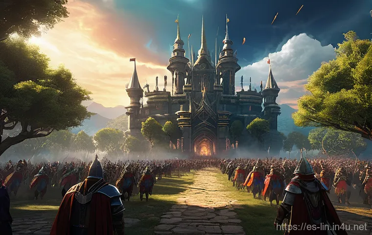 리니지 팬덤 이벤트 - **Prompt 1: Epic In-Game Festival**
"A breathtaking, dynamic scene depicting a massive in-game f...