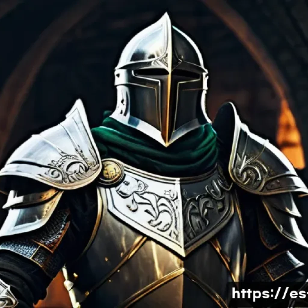 리니지 MMORPG 입문 가이드 - **Prompt:** A valiant male Knight, mid-battle, clad in robust, dark full plate armor that covers his...