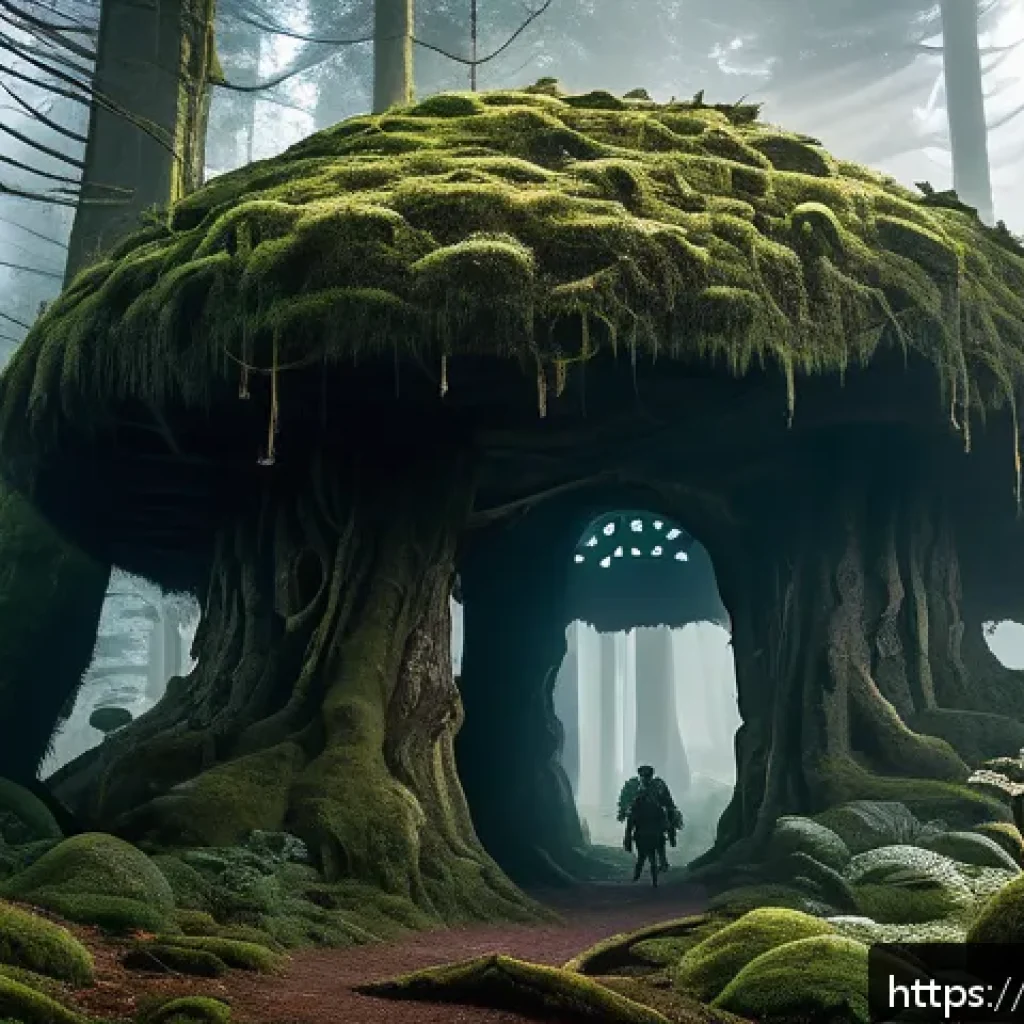 리니지 희귀 보스 등장 위치 - A dense enchanted forest shrouded in thick mist with towering ancient trees covered in moss and glow...