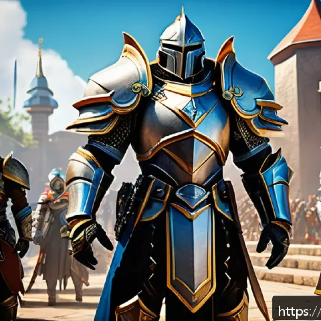 리니지 서버 랭킹 이해 - A detailed fantasy MMORPG scene depicting a player character in light but protective armor strategiz...
