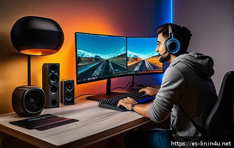 리니지 동영상 제작 팁 - A dynamic gaming setup scene featuring a Spanish-speaking streamer in a cozy, modern room decorated ...
