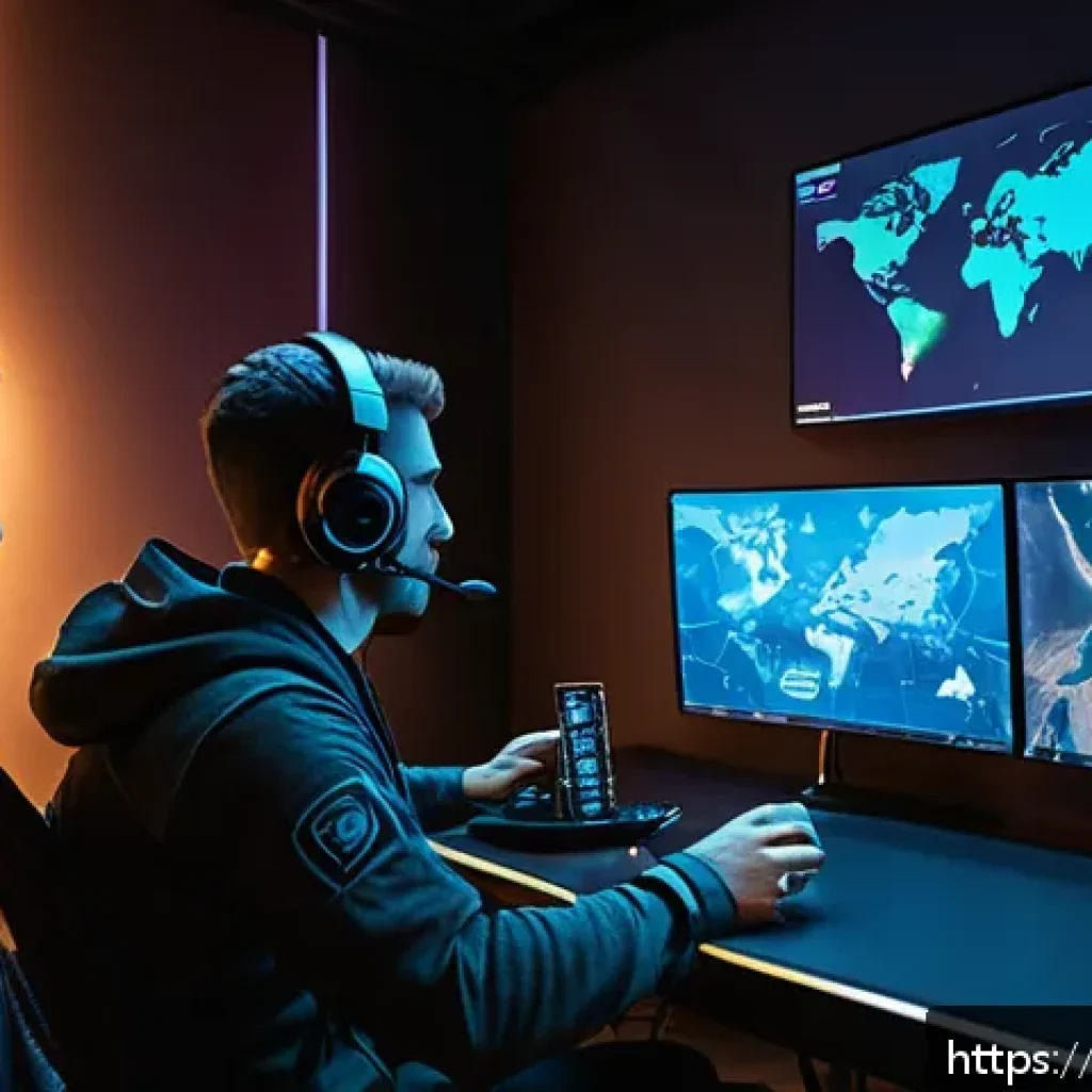 리니지 혈맹 보상 시스템 - A dynamic gaming clan meeting scene set in a modern, high-tech virtual war room with holographic map...